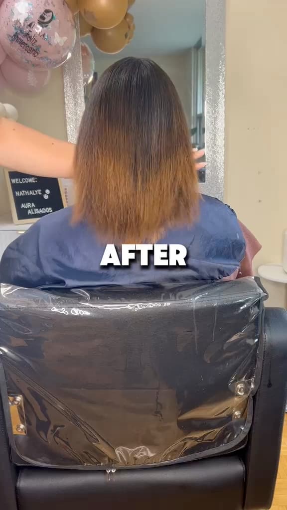 After the verified Nanoplasty transformation on Afro-textured hair